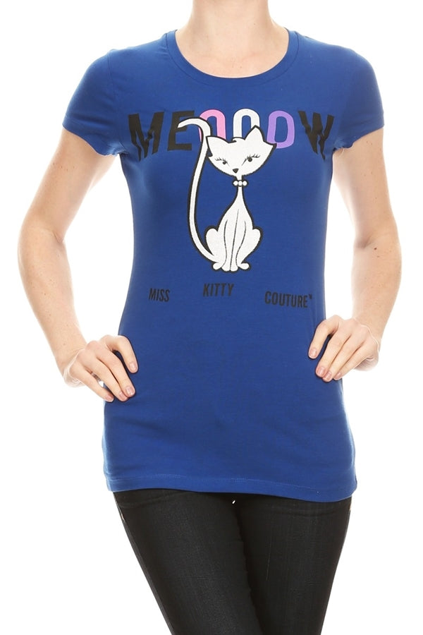 Juniors printed T-shirts Top C-102-royal
