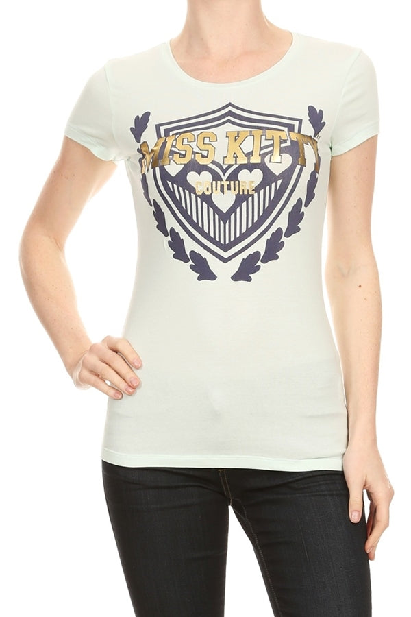 Juniors printed T-shirts Top C-107-mint