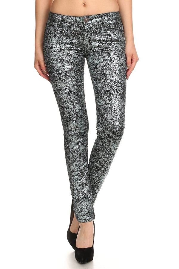 Juniors Metallic Clubwear Pants – High Shine