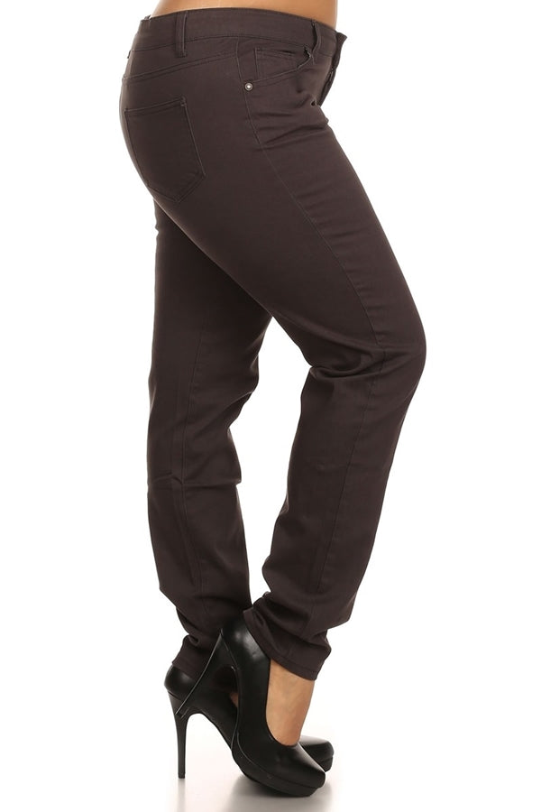 Plus Size Cotton Stretch Skinny Pants for Women – Comfortable Everyday Fit