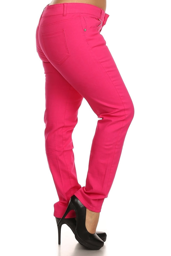 Plus Size Women’s Stretch Pants – Lightweight Cotton Skinny Fit