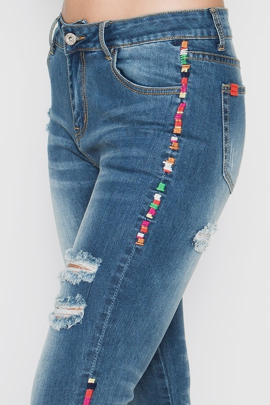 Distressed Denim Cropped jeans