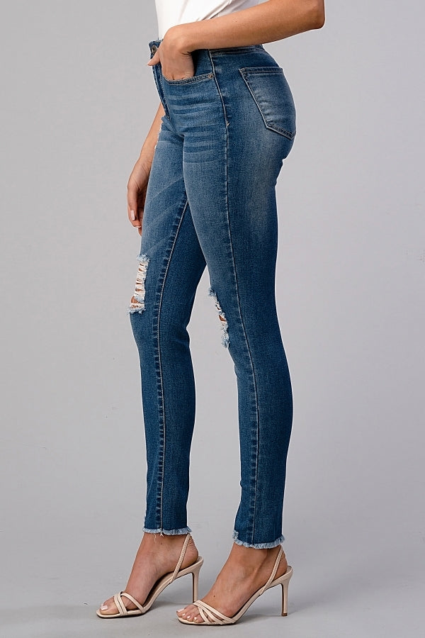 Fashionable Skinny Distressed Denim Jeans – Juniors Collection by American Blue