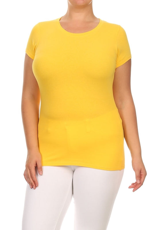 Comfort soft cotton tee for plus size women hip style