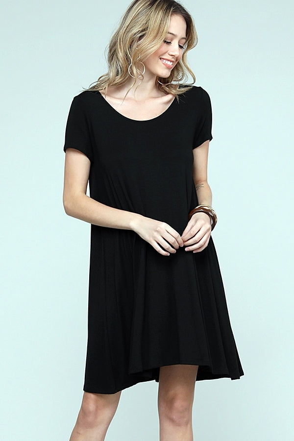 women cap sleeve solid tunic top casual