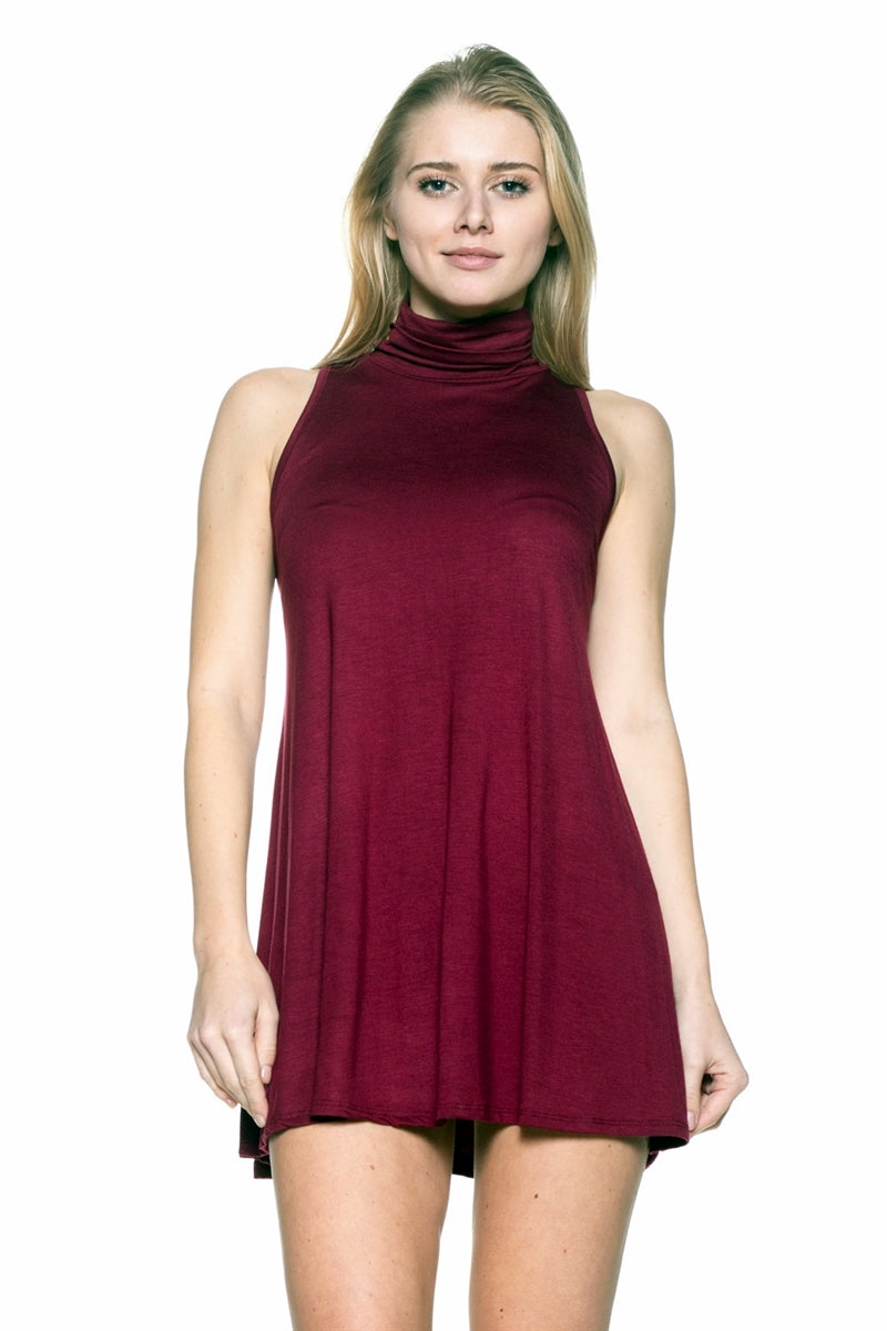 Women's Turtle neck Sleeveless Tunic