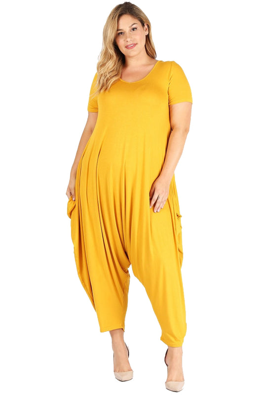 stylish plus size women harem jumpsuit