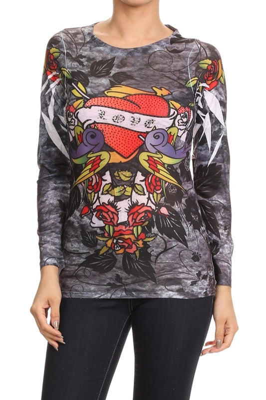 Women's Sublimation long sleeve Top CL-2321