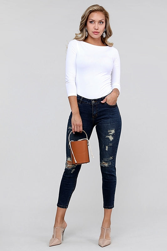 Women's distressed Denim Jeans CLA-15D-66