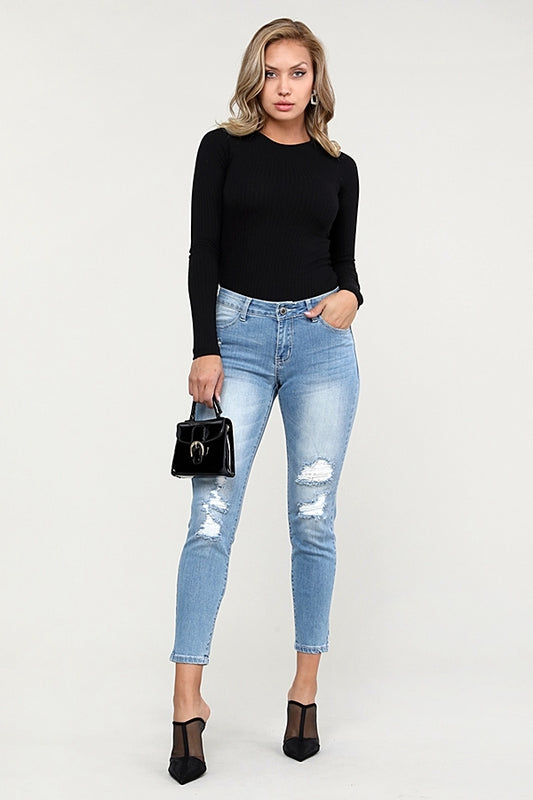 Women's distressed Denim Jeans CLA-15D-69