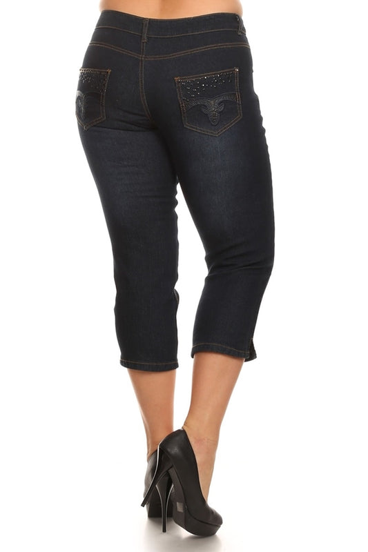 Plus Size woman Denim Capri Pants