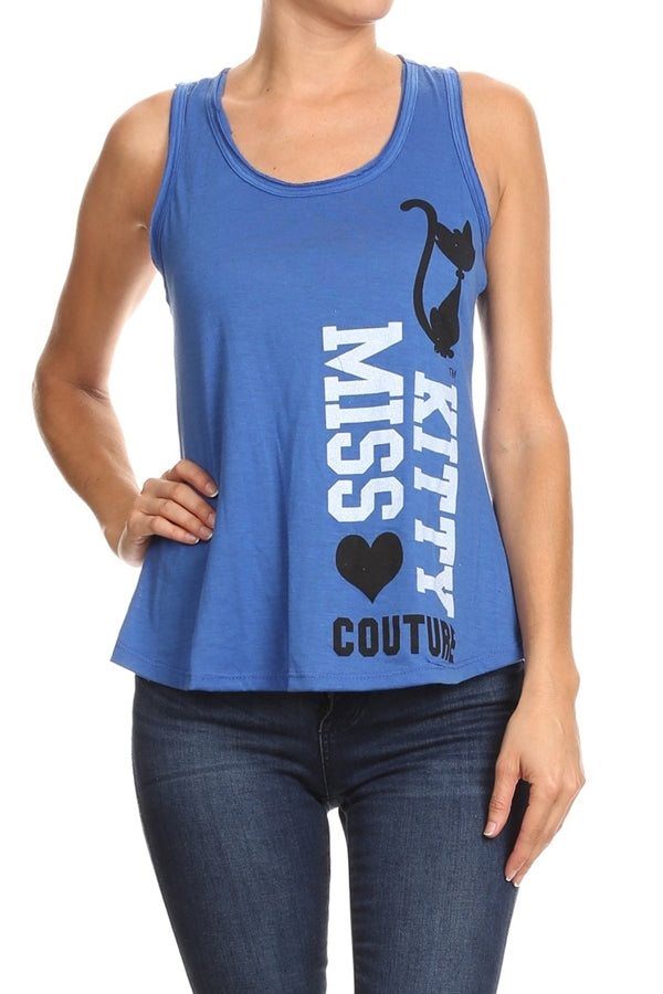 Women's Miss Kitty Couture Kitty Graphic Tee – Trendy Cat Print
