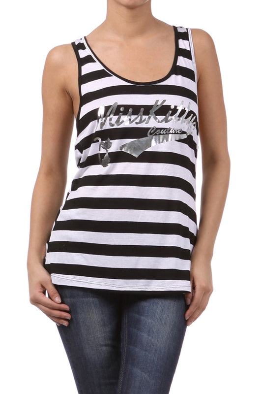 Women's Miss Kitty Couture Cat Fashion Top – Premium Print Style