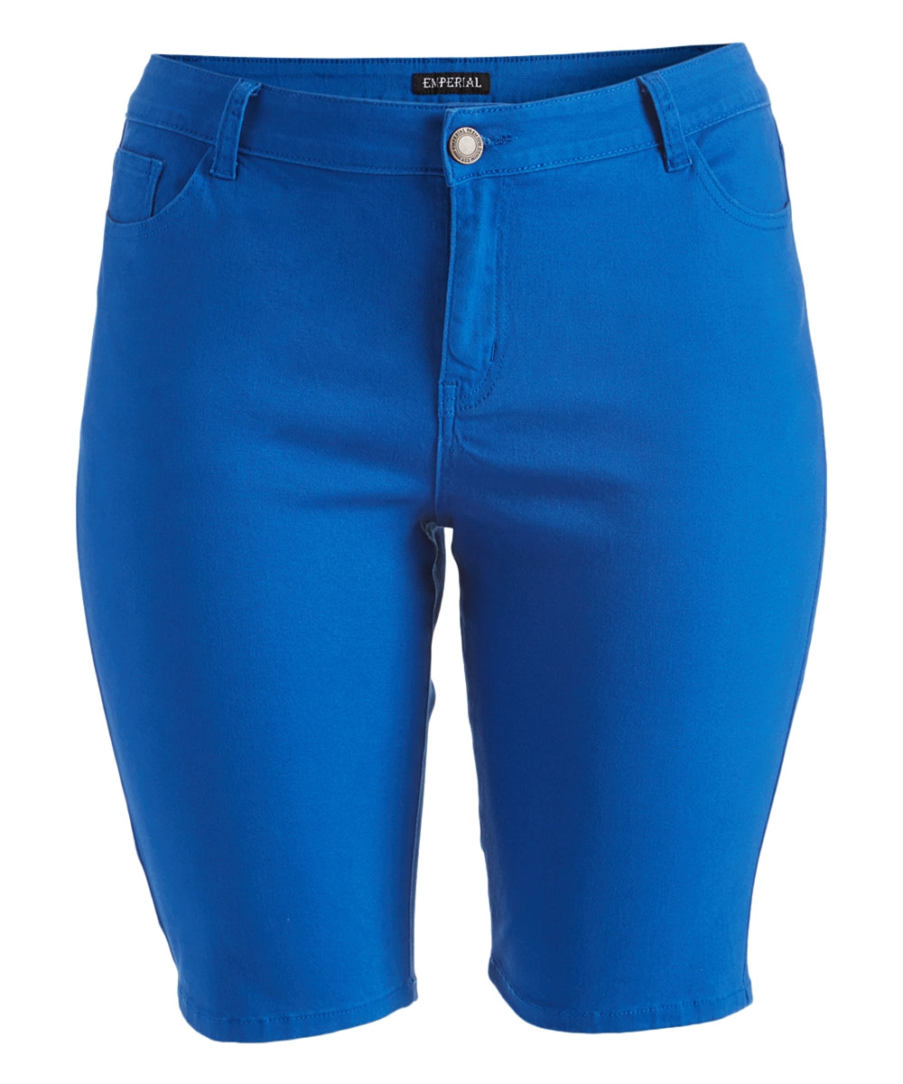 Plus Size Woman Premium Cotton Bermuda Shorts – Twill Fabric & 5 Pockets