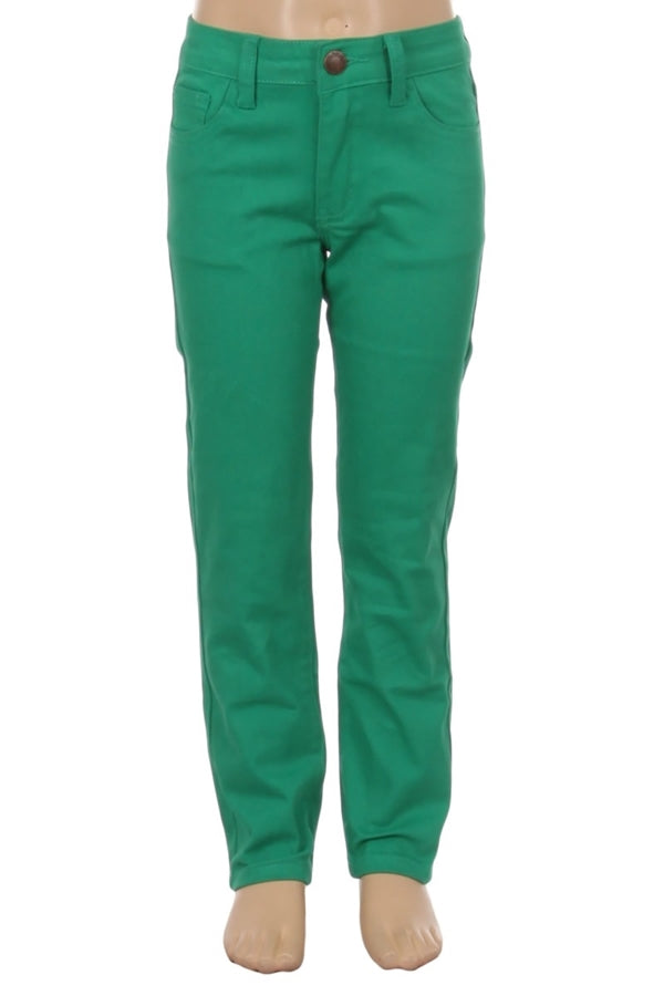 Girls 5-Pocket Stretch Pants – Cotton Color Style