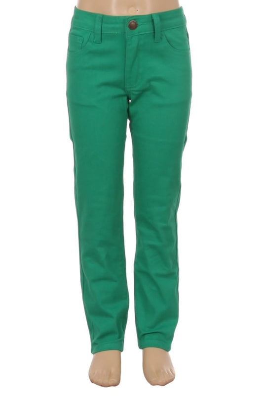 Girls 5-Pocket Stretch Pants – Cotton Color Style