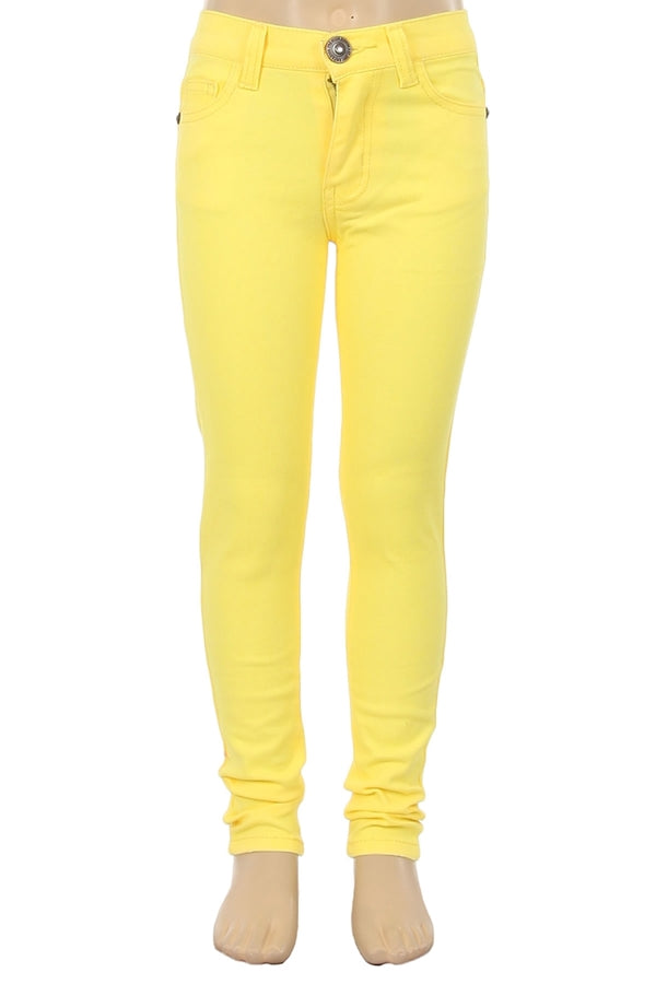 Girls Stretch Cotton Color Pants – 5 Pocket Style
