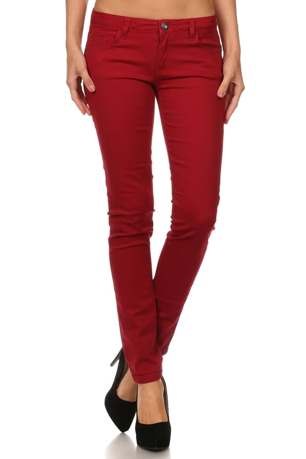 Juniors Cotton Slim Pants – Basic 5-Pocket Look