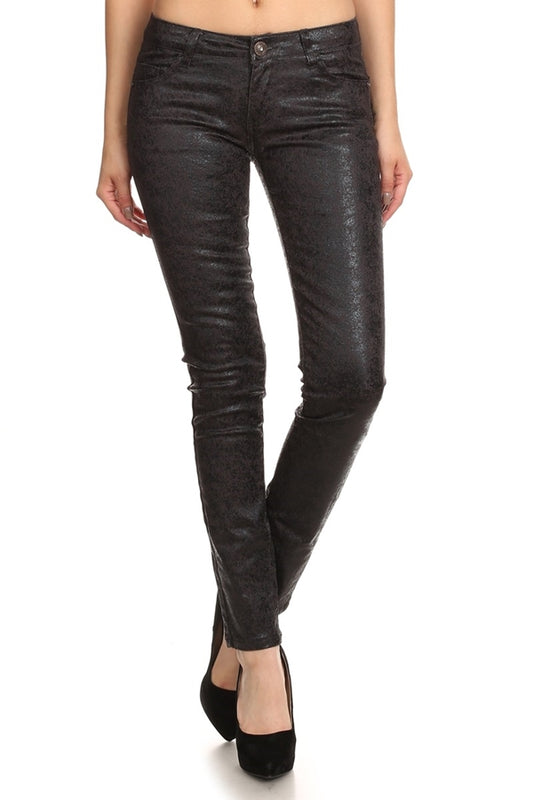 Juniors Metallic Stretch Pants – Cotton Spandex Fit