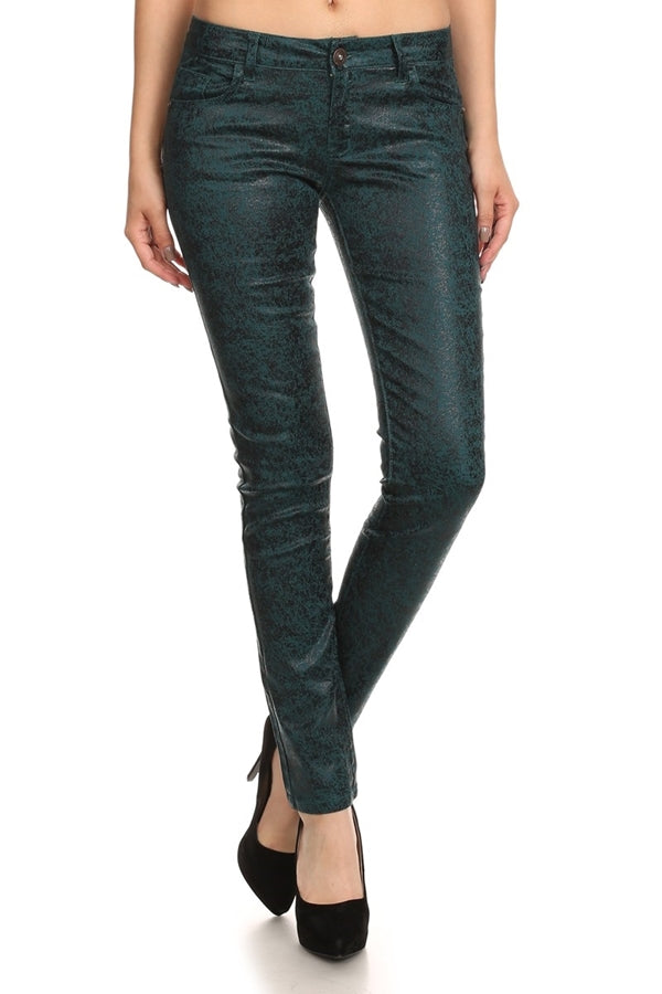 Juniors Metallic Stretch Pants – Cotton Spandex Fit
