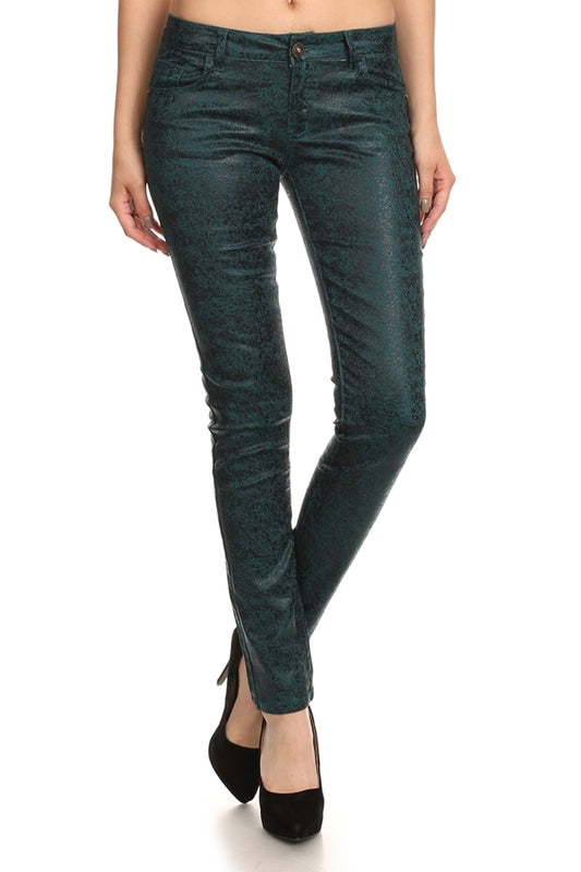 Juniors Metallic Stretch Pants – Cotton Spandex Fit