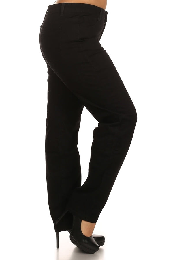 Plus Size Women’s Stretch Pants – Lightweight Cotton Skinny Fit