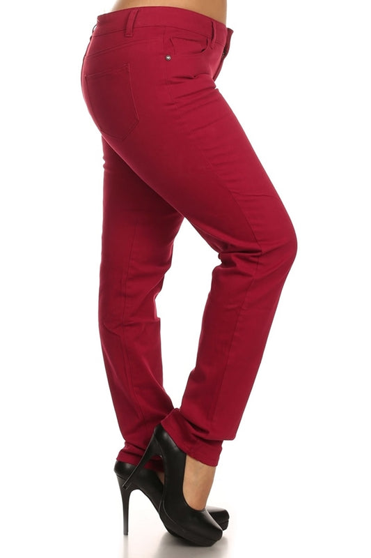Women’s Plus Size Skinny Pants – Soft Cotton Stretch, Perfect Fit