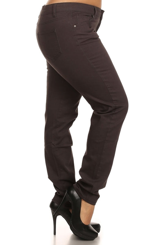 Plus Size Cotton Stretch Skinny Pants for Women – Comfortable Everyday Fit