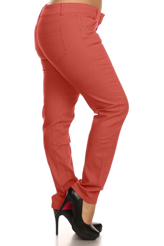 Cotton Stretch Skinny Pants for Curvy & Plus Size Women