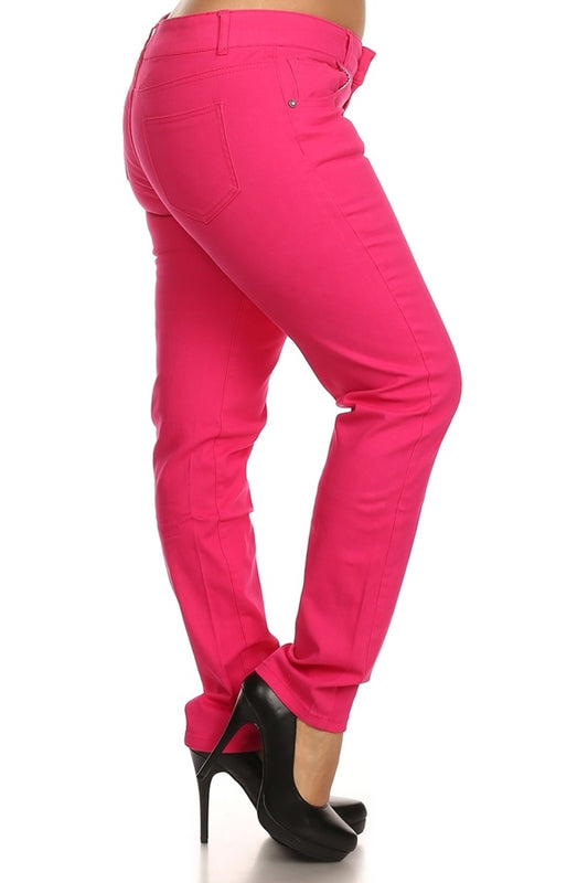 Plus Size Women’s Stretch Pants – Lightweight Cotton Skinny Fit