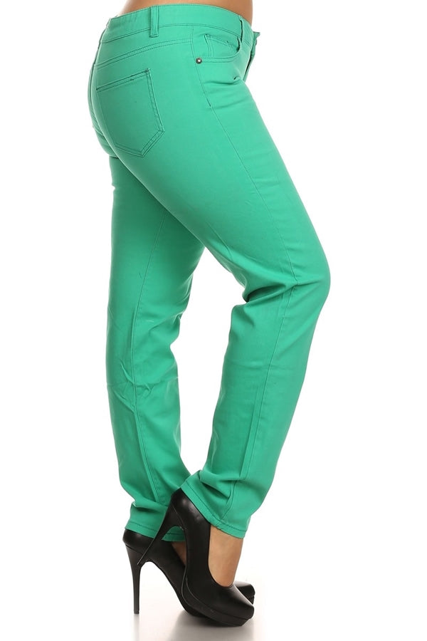 Curvy Women’s Cotton Stretch Pants – Plus Size Skinny Style