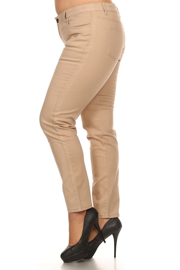 Plus Size Cotton Stretch Skinny Pants for Women – Comfortable Everyday Fit