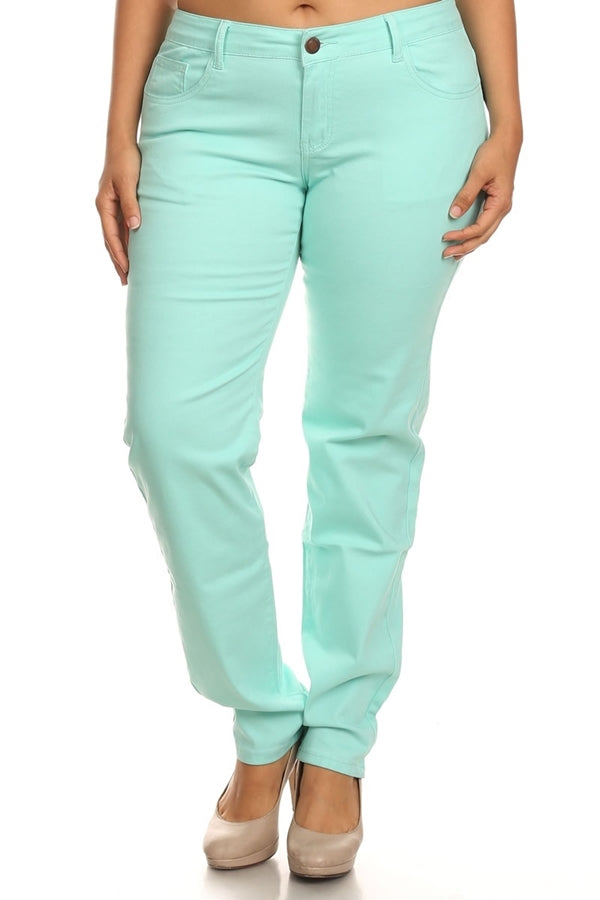 Cotton Stretch Skinny Pants for Curvy & Plus Size Women