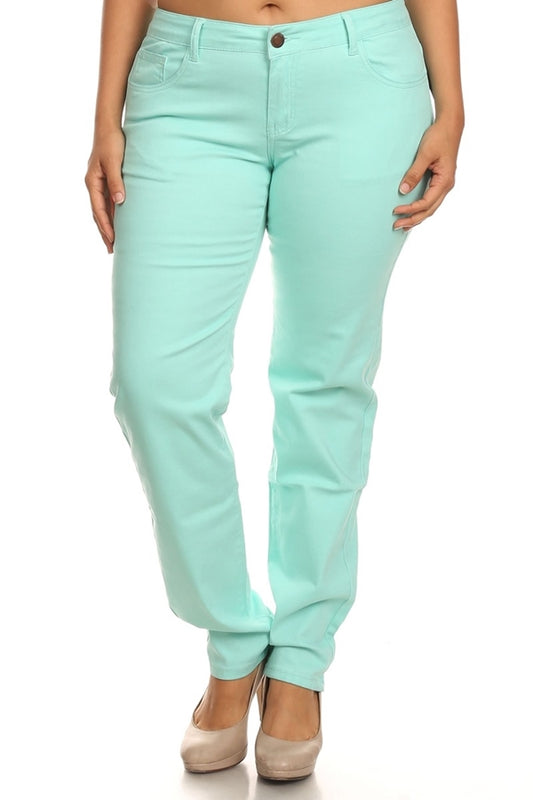 Cotton Stretch Skinny Pants for Curvy & Plus Size Women