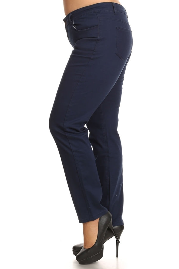 Curvy Women’s Cotton Stretch Pants – Plus Size Skinny Style