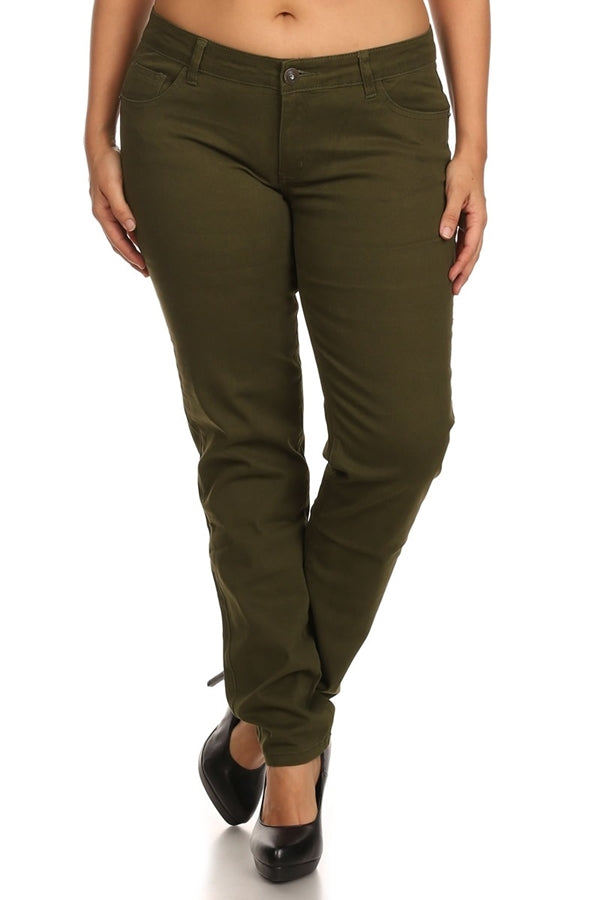Women’s Plus Size Skinny Pants – Soft Cotton Stretch, Perfect Fit