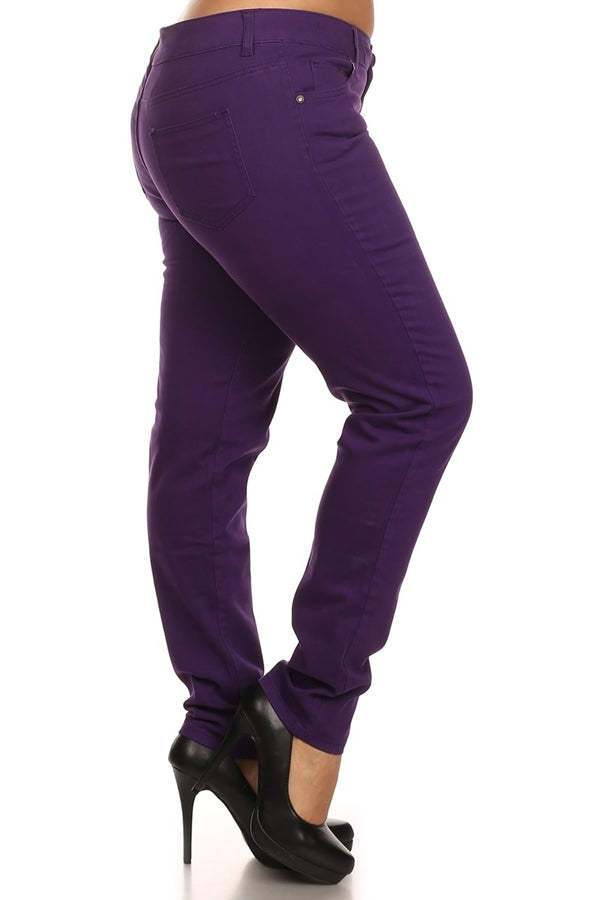 Plus Size Cotton Stretch Skinny Pants for Women – Comfortable Everyday Fit