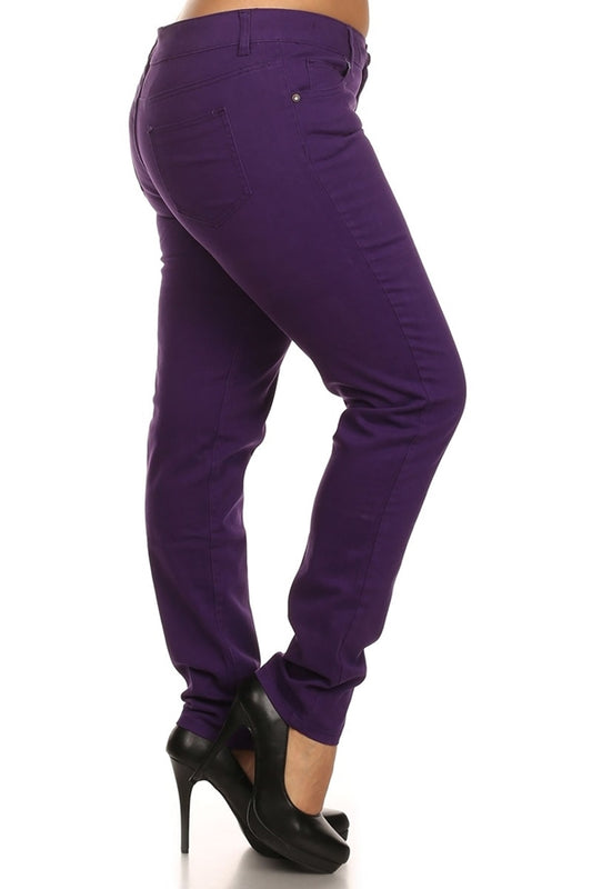 Plus Size Cotton Stretch Skinny Pants for Women – Comfortable Everyday Fit