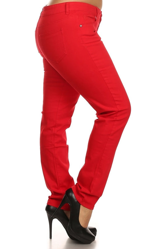 Cotton Stretch Skinny Pants for Curvy & Plus Size Women