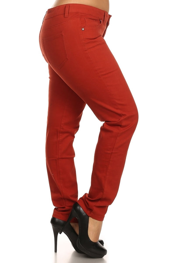 Curvy Women’s Cotton Stretch Pants – Plus Size Skinny Style