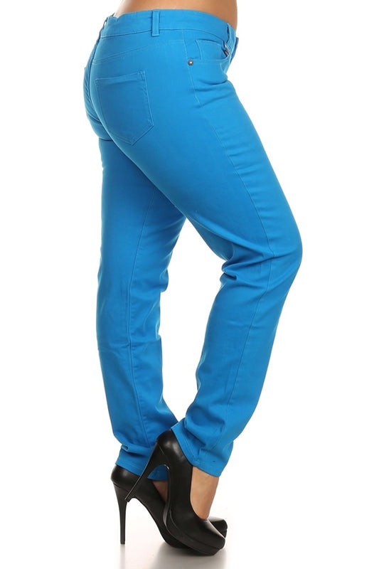 Plus Size Cotton Stretch Skinny Pants for Women – Comfortable Everyday Fit