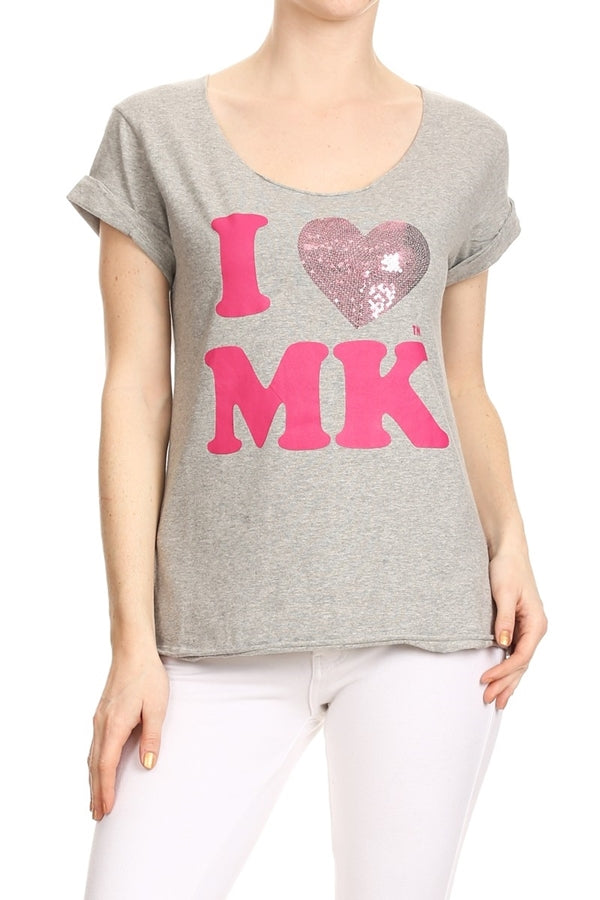 Juniors Graphic T-Shirt – “Love Miss Kitty” Script Print Tee