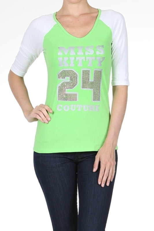 Juniors baseball jersey Top P-3010-Lime
