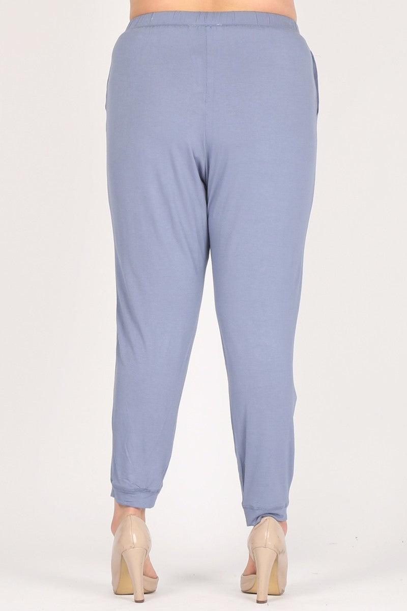 High Waist Plus size relaxed fit pants 87001X-Denim