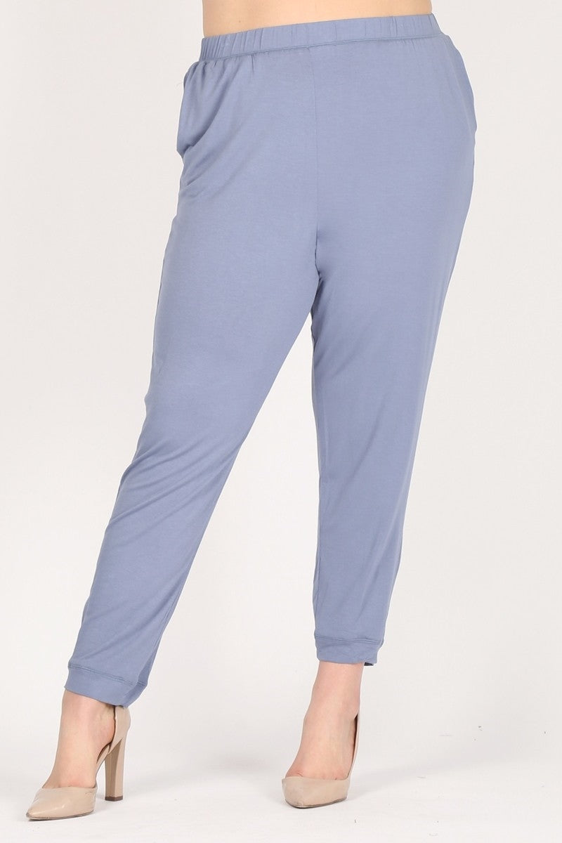 High Waist Plus size relaxed fit pants 87001X-Denim
