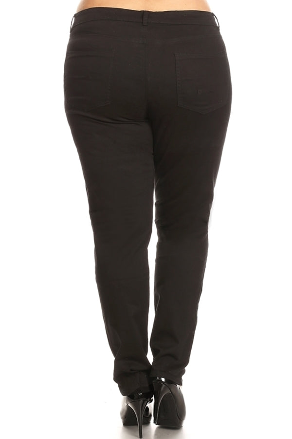 Plus Size Cotton Stretch Pant PK-226-BLACK