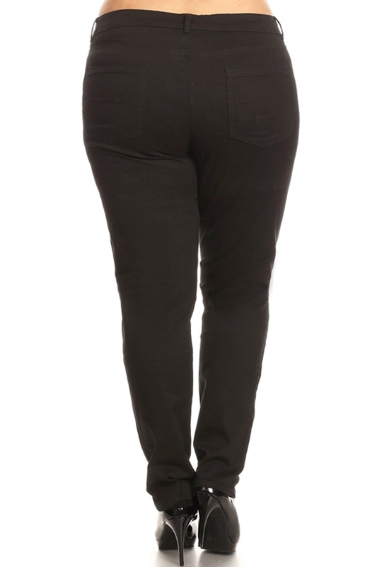 Plus Size Cotton Stretch Pant PK-226-BLACK