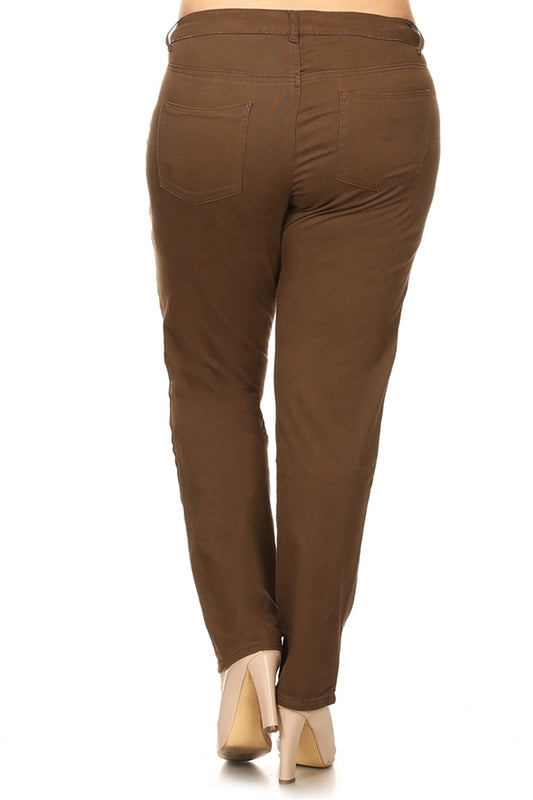 Plus Size Cotton Stretch Pant PK-226-Brown