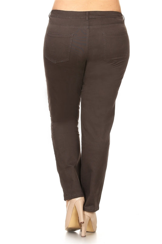 Plus Size Cotton Stretch Pant PK-226-Charcoal
