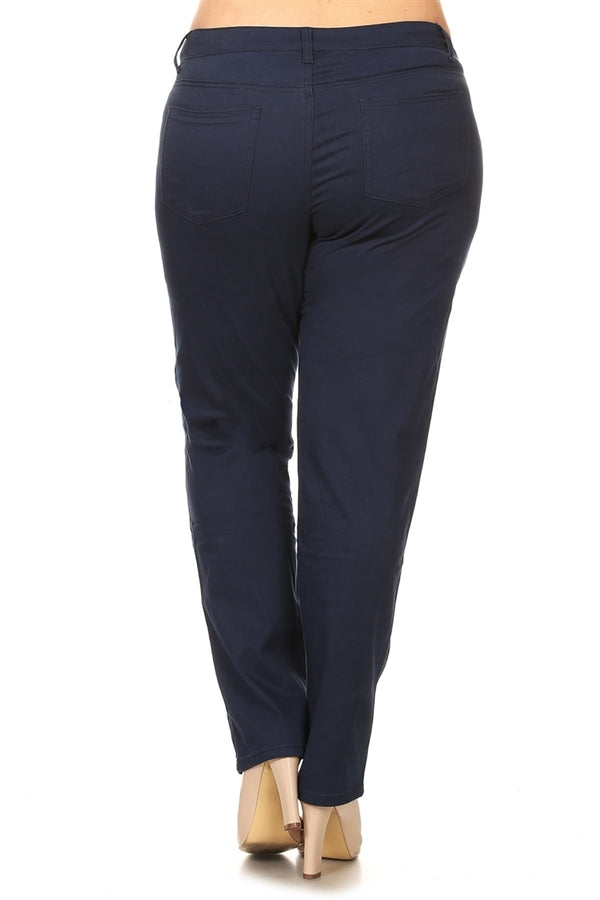 Plus Size Cotton Stretch Pant PK-226-Navy